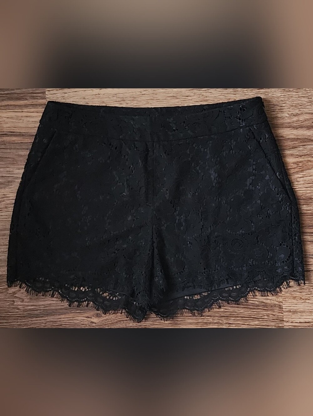 Express Black Formal Floral Lace Shorts - Picture 6 of 7
